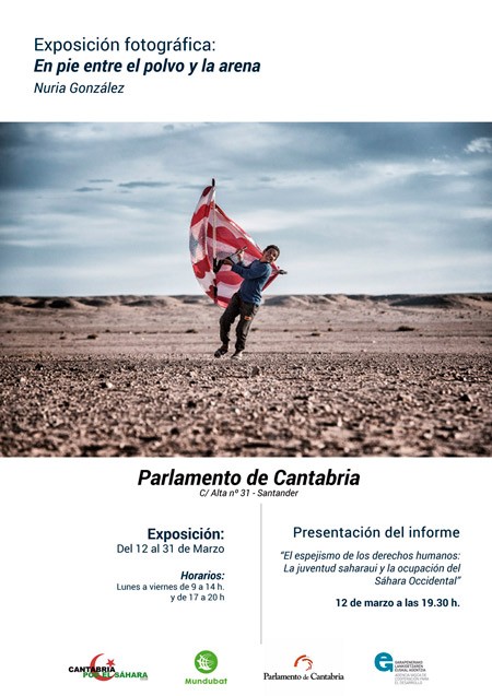 cartel de la exposición en el parlamento de Cantabria