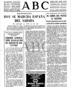 Portada del ABC del 26 de febrero de 1976