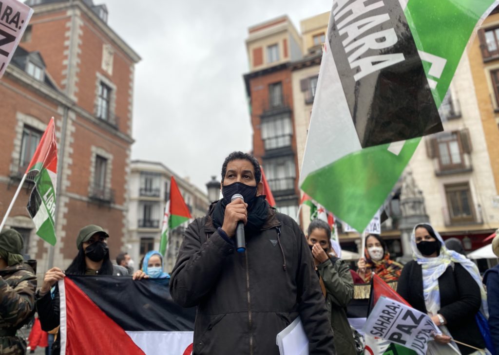 Arabi en su intervención en la concentración