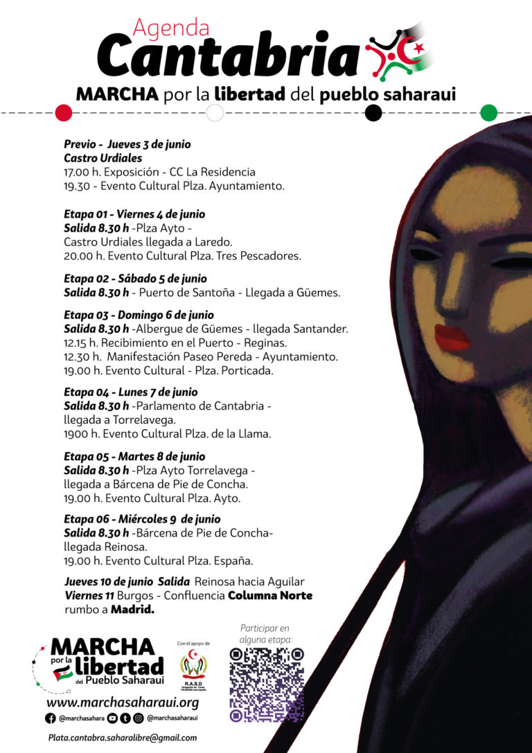 Cartel agenda de la marcha en Cantabria