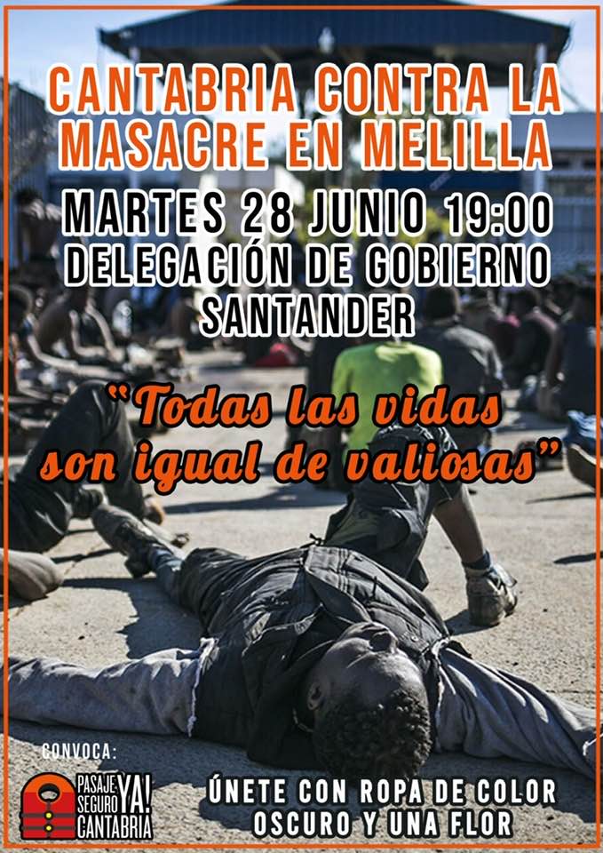Cartel concentración repulsa sucesos Melilla