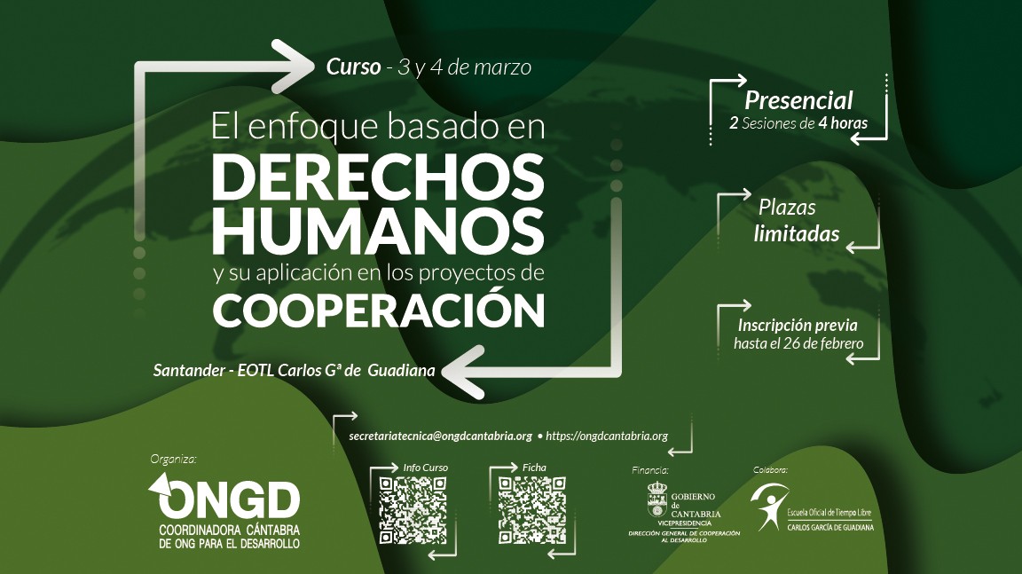 Cartel sobre el curso de enfoque de DDHH
