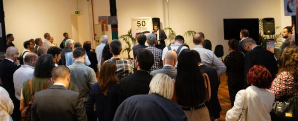 Foto de Abdula arabie en el acto del 50 aniversario del POLISARIO