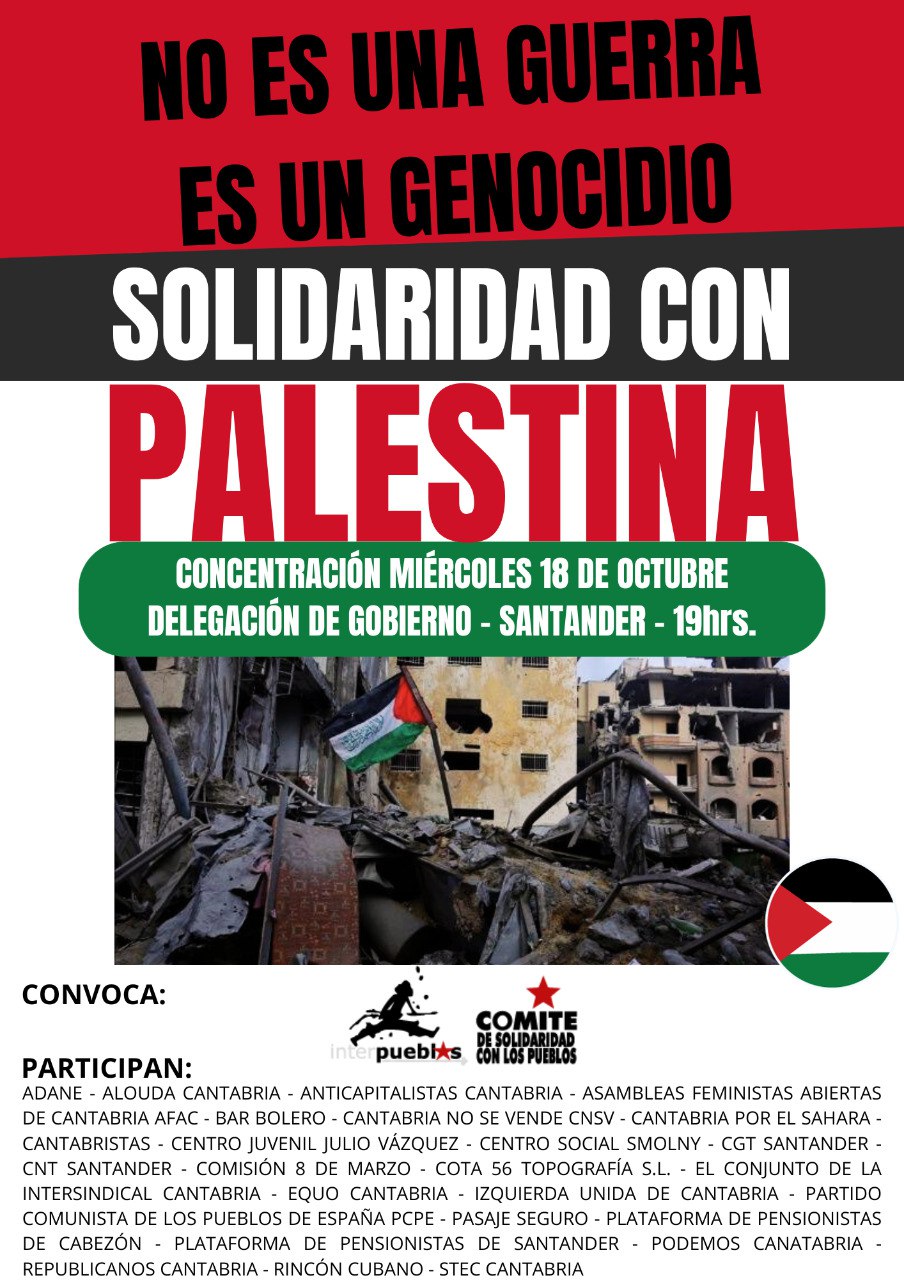 cartel concentración palestina Santander