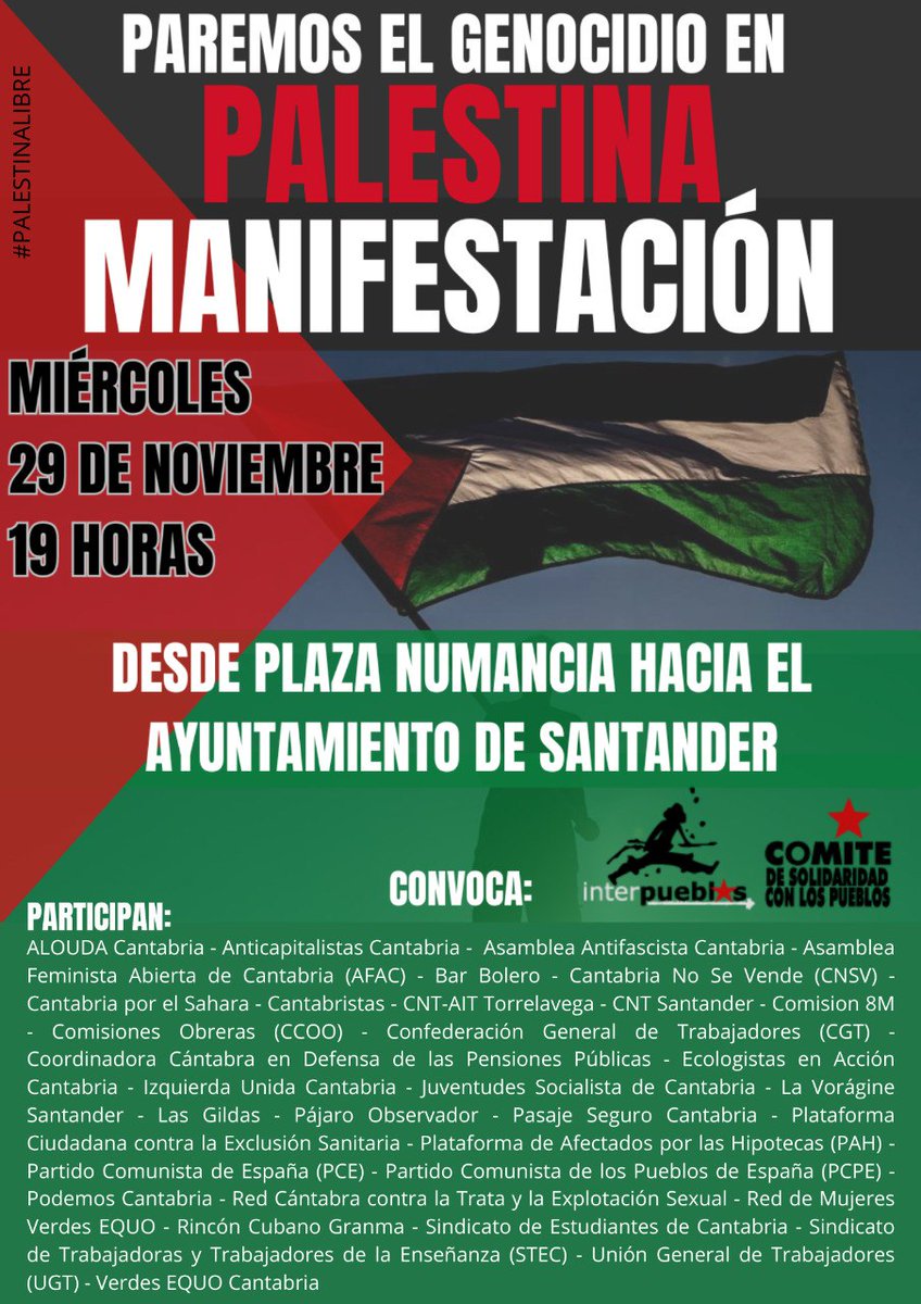 manifestación palestina Cantabria
