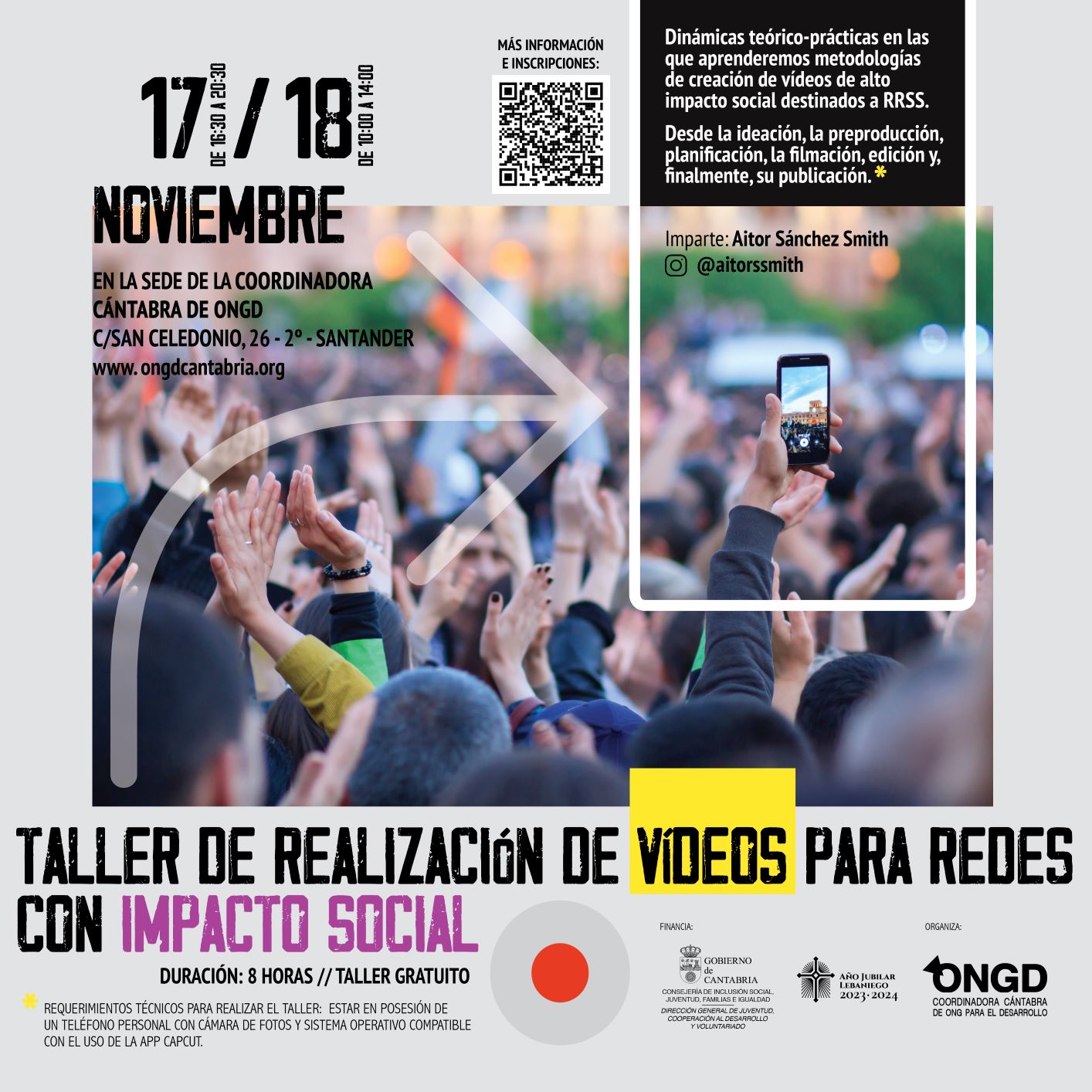 Cartel Taller videos redes de la coordi