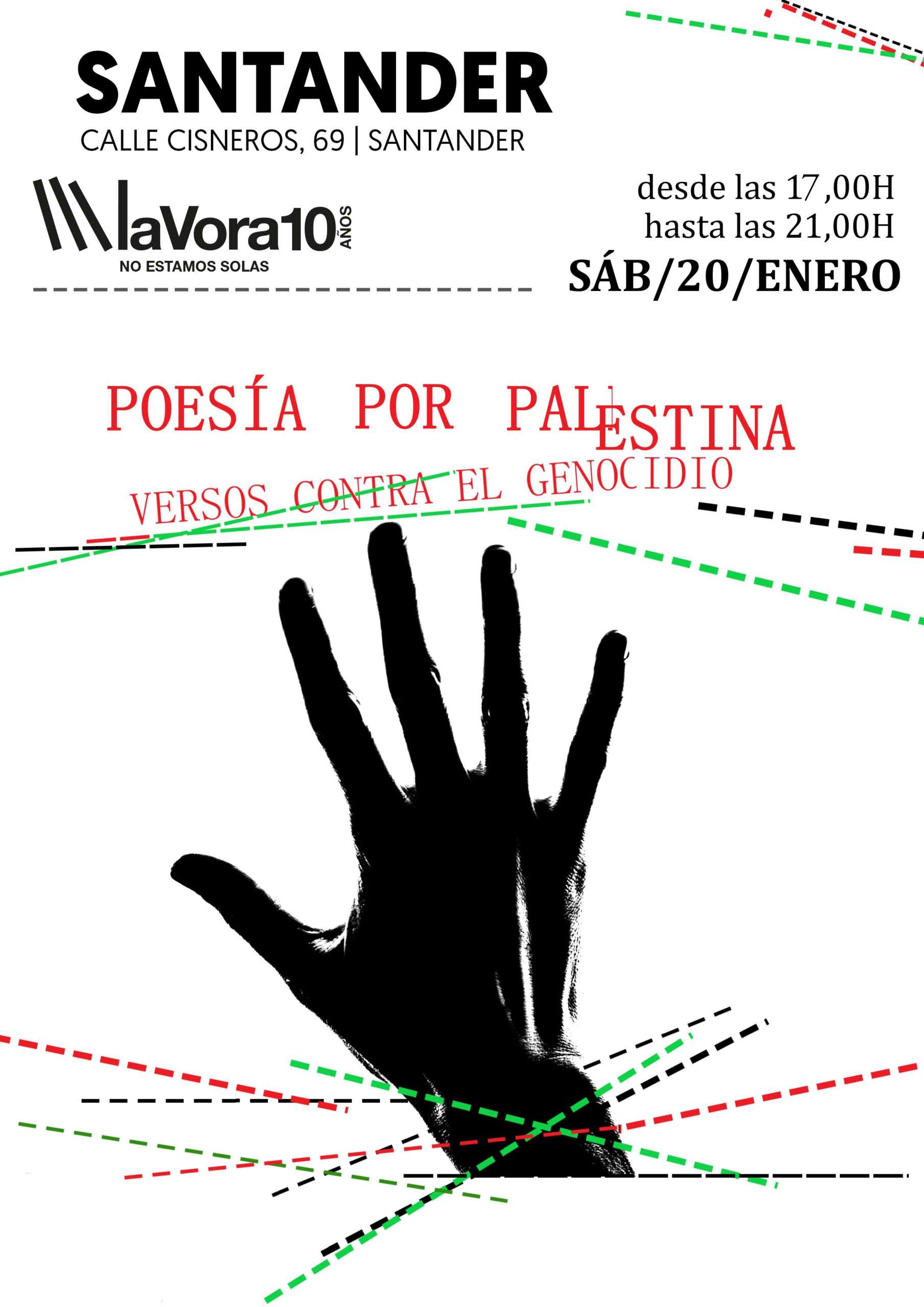 Recital poético por palestina en la Vorágine