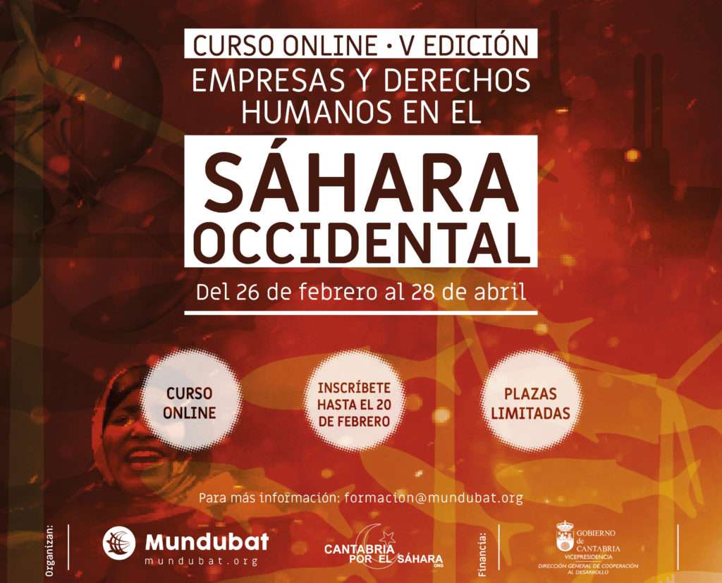 Cartel quinta edición "curso Empresas y Derechos Humanos en el Sáhara Occidental”