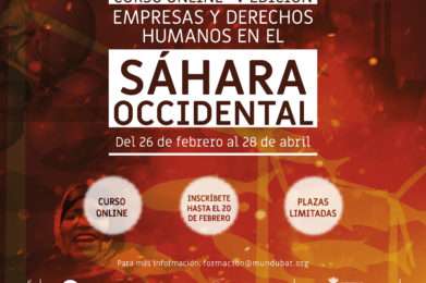 Cartel quinta edición "curso Empresas y Derechos Humanos en el Sáhara Occidental”