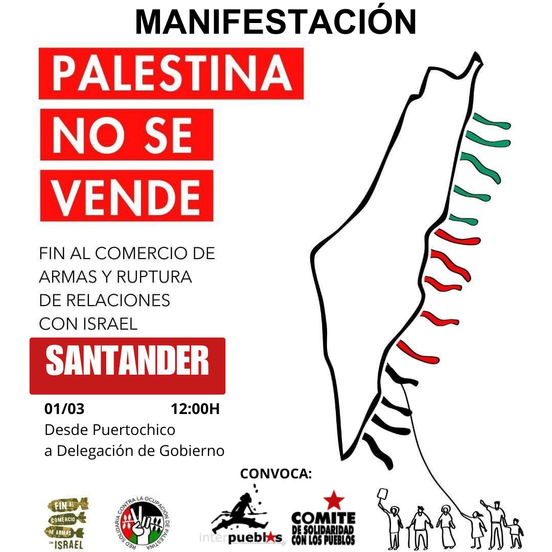 Manifestación Palestina Santander 1 de marzo