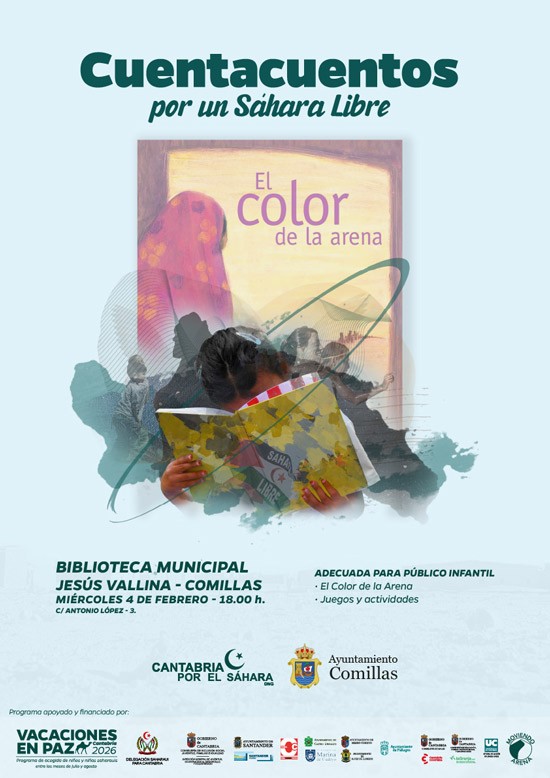 cuentacuentos el color de la arena el 4 de febrero en Comillas